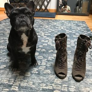Olive Green Sam Edelman Suede High-Heel Boots